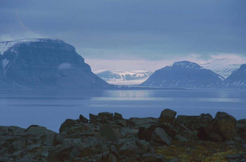 067_25.jpg - Utsikt østover i Sassenfjorden, - fra Diabasodden mot Von Post Breen